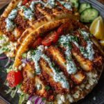 Crispy Hot Honey Feta Chicken Pita with Tzatziki Drizzle Recipe