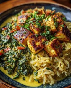 Indian Palak Paneer Orzo Recipe