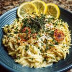 Creamy Goat Cheese Orzo with Lemon & Herbs Recipe