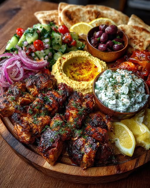 Greek Grilled Chicken Souvlaki Tapas Board Recipe