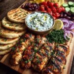icken Souvlaki Mezze Board with Feta Dip Recipe