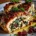 Cranberry & Spinach Stuffed Chicken Breasts with Feta Recipe