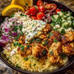 Greek Chicken Souvlaki Bowls with Garlic Sauce Recipe