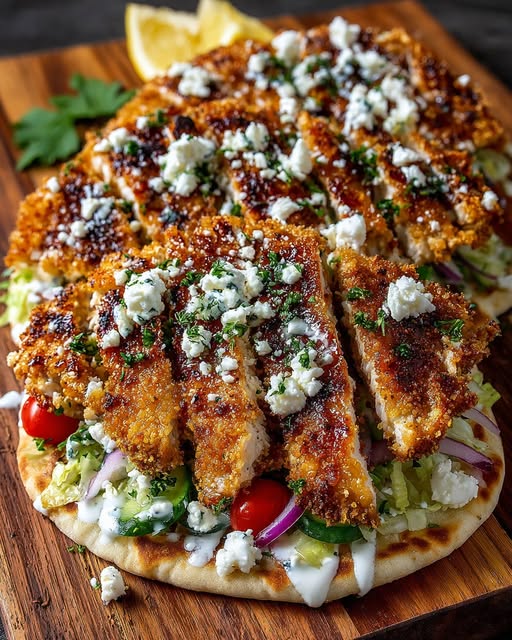 a Chicken Pita with Garlic Sauce Drizzle Recipe - Recipe Image