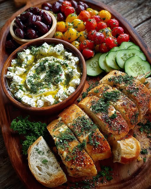 Rustic Mediterranean Bread and Herbed Feta Board Recipe 6 Rustic Mediterranean Bread and Herbed Feta Board Recipe - Recipe Image
