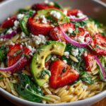 Strawberry Avocado Orzo with Honey Basil Vinaigrette Recipe
