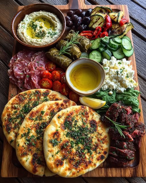 Rustic Mediterranean Flatbread and Tapas Board Recipe 5 Rustic Mediterranean Flatbread and Tapas Board Recipe - Recipe Image
