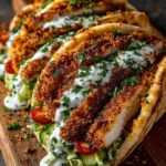 Chicken Pita with Creamy Yogurt Drizzle Recipe