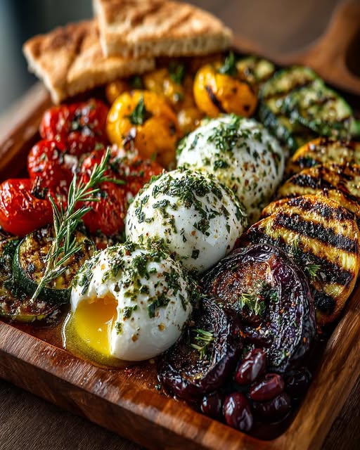 Mediterranean Burrata and Grilled Veggie Board Recipe