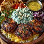 Mediterranean Chicken Pita Bowl with Lemon Feta Sauce Recipe
