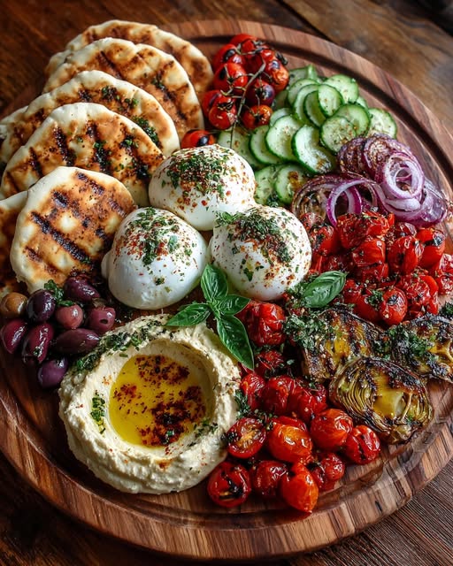 Mediterranean Burrata and Pita Board Recipe