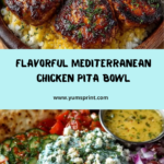 Mediterranean Chicken Pita Bowl with Lemon Feta Sauce Recipe