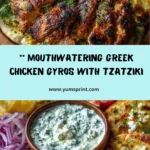 Greek Chicken Gyros with Lemon-Herb Marinade and Tzatziki Recipe