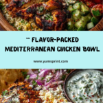 Mediterranean Chicken Pita Bowl with Garlic Feta Sauce Recipe